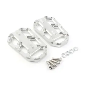 Abcfiveus 211110651437 Left And Right Foot Pegs Footrests Wide Brake Pedals Fit Honda Cb500x 15-22 Silver