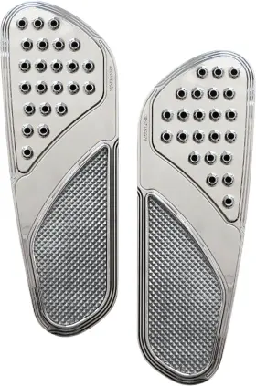 Fbf01-kdvc Accutronix Drilled Original Front Floorboards - Vintage Chrome Knur