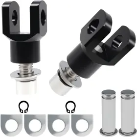 Amavoler 749350504034 Motorcycle Foot Pegs Mount Supports Footrest Mounting Clevis Hardware Black