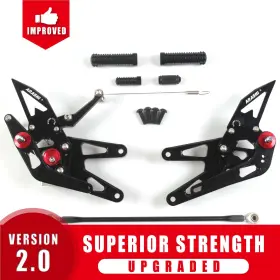 Hfn006 Arashi For Yamaha Yzf R6 2003-2005 Yzf-r6 Adjustable Rearsets Footrest Foot Pegs Black