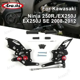 Hfn046 Arashi Fit Kawasaki Ninja 250r Ex250j 2008-2012 Adjustable Footrest Foot Pegs Pedals
