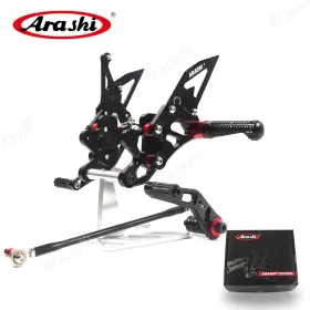 Hfn066b Arashi For Suzuki Gsxr600 Gsxr750 2011-2023 Black Adjustable Racing Foot Pegs Footrest