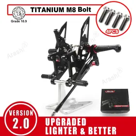 Hfn111b Arashi For Honda Cb300f Cbr300r /abs 2015-2023 Racing Footrest Foot Pegs And Bolts Screws