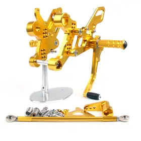 M528-b041-gold Areyourshop Adjustable Rearset Foot Pegs Footrest Pedal Gold For Yamaha Mt-09 Fz-09 14-16 #0