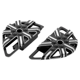 06-863 Arlen Ness Fusion Series Adjustable Driver Floorboards Black Passenger