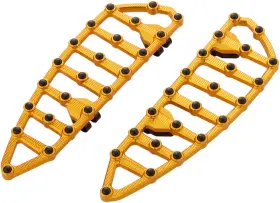 06-894 Arlen Ness Mx Gold Driver Floorboards For 1980-24 Harley Touring Softail Models