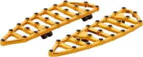 1621-1015 Arlen Ness Mx Billet Floorboards Gold Driver #1621-1015