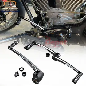 Astradepot 934639117566 Heel Toe Shift Lever Shifter Pegs Brake Pedal Kit Black For Harley Touring 14-19