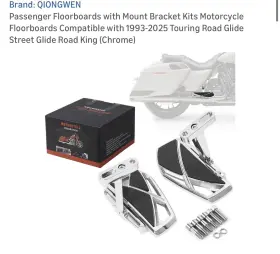 Astradepot 934663120808 Chrome Adjustable Passenger Floorboard Pegs For Harley Touring Road Street Glide