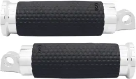 Fp-gel-70-ch Avon Black Chrome Gel Rubber Male Mount Driver Passenger Motorcycle Footpegs