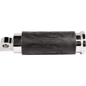 Fp-fla-80 Avon Grips - Flame Texture Footpegs Chrome