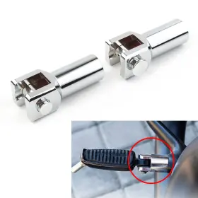B-shiparts 310009483330 Silver Rear Footrest Pegs Support Mount Bracket For Harley Softail Flst 00-06