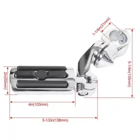 Bap11863 1-1/4 Inch 1.25 Motorcycle Highway Crash Bar Foot Pegs Fit For Harley Touring