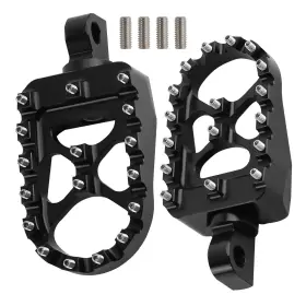H9ri0k Bfo Black Wide Fat Foot Pegs Mx Style Rotating Cnc Aluminum For Harley Dyna