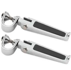171211 Bikemaster Rubber Inlay Chrome Footpeg For 1 -1-1/4 Inch Bars D677