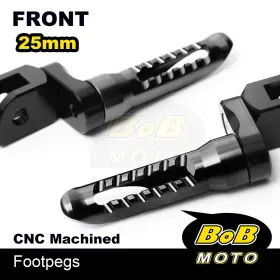Bo-fpa02125mmbkp03bkaipn001f Bob Moto 25mm Extend Front Foot Pegs Black For Ducati 750 Ss 99 00 01 02