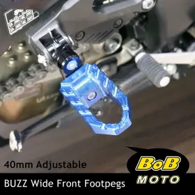 Bo-pfpfg3139mmbkp04bu2001d001 Bob Moto Buzz 40mm Lower Blue Front Wide Footpegs For Honda Cbr600f Pc41 12-15 14 13