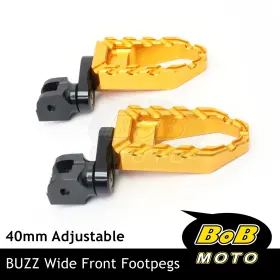Bo-pfpfg3739mmbkp04gd2001d004 Bob Moto Buzz 40mm Lower Gold Front Wide Footpegs For Honda Cb300f 15-18 17 16