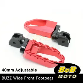 Bo-pfpfg6339mmbkp04rd2001d001 Bob Moto Buzz 40mm Lower Red Front Wide Footpegs For Suzuki Gsx1300r Hayabusa 08-22 21 20