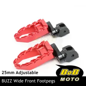 Pfpfg4424mmbkp04rdaipn003 Bob Moto For Kawasaki Z125 16-20 19 18 17 Buzz 25mm Extend Front Foot Pegs Red