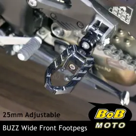Pfpfg8324mmbkp04bkaipn001 Bob Moto For Triumph Sprint Gt 10-13 12 11 Buzz 25mm Extend Front Foot Pegs Black
