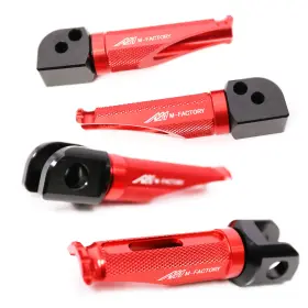Bo-fpkitbu005bkmfprd2001d001 Bobmoto Red Cnc Mfp Rear Front Rider Footpegs For X1 Lightning All Year
