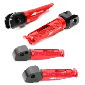 Bo-fpkitdu049bkmfprd2001d001 Bobmoto Red Cnc Mfp Rear Front Rider Footpegs For Scrambler Desert Sled 17 18