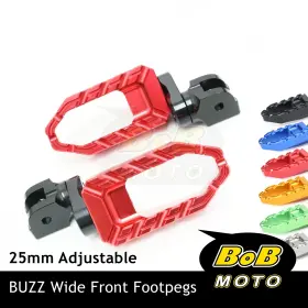 Clcrfpfg4424mmbkp04xxxcc001 Bobmoto Buzz Rider Foot Pegs 25mm Extend For Kawasaki Ninja 300r 250r Z125 Z250 Z300