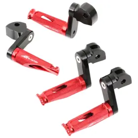 Fpkitka002m40bkmfprdaipn001 Bobmoto Red 40mm Adjustable Front Rear Foot Pegs Mfp For Er-6f Ninja 650r 09-14 15 16