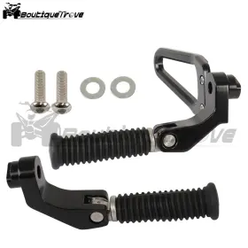 03004-0001-a Boutiquetrove For Bmw R18 Rear Foot Rests Black Pegs Pedal Passenger Footpegs Mount Motorcycle