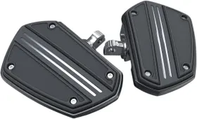 60221 Ciro Twin Rail Board With Adapter Black Adjustable Motorcycle Foot Pegs