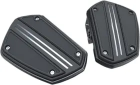 60321 Ciro Twin Rail Mini Floorboards Without Mounts - Black Motorcycle Street Bike