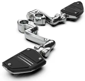 60505 Ciro Twin Rail Chrome Footrests With Hingeless Clamps Clevis And Arm