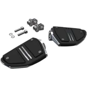61405 Ciro Chrome Twin Rail Footrest Foot Pegs - Harley Dyna Softail Male Mount
