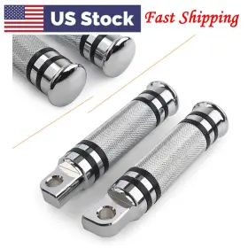 Comebestdealusa 331234104135 Cnc H-d Male Mount Footpegs Footrests Fit Harley Davidson Chrome Aluminum