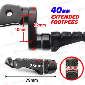 Cl3fafpfg2540mmbkmccpbkcc008 Createmotor For Ducati Multistrada 950 / S 17-20 19 Mccp 40mm Lowering Black Rider Foot Pegs