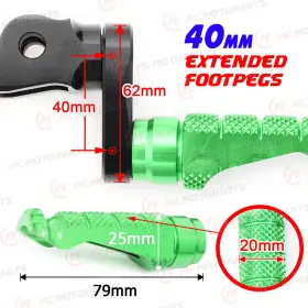 Cl3fafpfg4440mmbkmccpgrcc001 Createmotor For Kawasaki Ninja 250r 08-12 11 10 09 Mccp 40mm Lowering Green Rider Foot Pegs