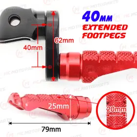 Cl3fafpfg8740mmbkmccprdcc004 Createmotor For Triumph Speed Triple 1050 R 11-18 17 Mccp 40mm Lowering Red Rider Foot Pegs