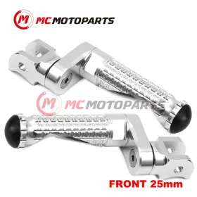 Clcrfpfg1225mmsimprosicc001 Createmotor Silver Mpro Front Foot Pegs 25mm Lower For Buell Xb9r Firebolt 02-07 06 05