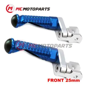 Clcrfpfg4225mmsimprobucc004 Createmotor Blue Mpro Front Foot Pegs 25mm Lower For Kawasaki Z750 / S R 04-13 12 11 10