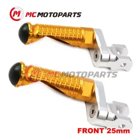 Clcrfpfg45aa25mmsimprogdcc001 Createmotor Gold Mpro Front Foot Pegs 25mm Lower For Kawasaki Versys 650 Kle 15-20 19 18