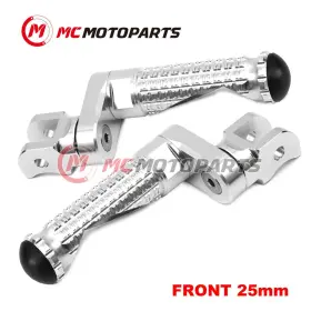 Clcrfpfg7725mmsimprosicc002 Createmotor Silver Mpro Front Foot Pegs 25mm Lower For Street Triple 675 / R 15-17 16