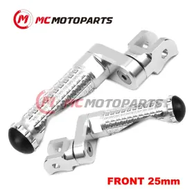 Clfafpfg2525mmsimprosisn003 Createmotor Silver Mpro 25mm Extension Front Footpegs For Ducati Monster 797 17-20 19 18