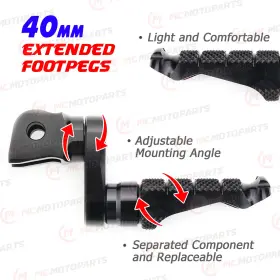 Vvrfpfg15d40mmbkmccpbkcl47003 Createmotor For Ducati Monster 800 /ie All Year Mccp 40mm Extended Black Front Foot Pegs Vvrfpfg15d40mmbkmccpbkcl47003 Createmotor For Ducati Monster 800 /ie All Year Mccp 40mm Extended Black Front Foot Pegs