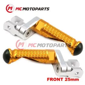 Vvrfpfg1825mmsimprogdcl47002 Createmotor For Ducati Hyperstrada 821 13-17 16 15 Mpro 25mm Extended Gold Front Foot Pegs