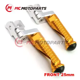 Vvrfpfg2425mmsimprogdcl47005 Createmotor For Ducati Sporttouring St3 05-07 06 Mpro 25mm Extended Gold Front Foot Pegs
