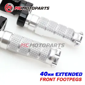 Vvrfpfg3640mmbkmccpsicl47005 Createmotor For Honda Cb500f 13-21 20 19 18 17 16 Mccp 40mm Extended Silver Front Foot Pegs