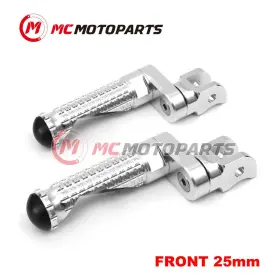 Vvrfpfg4025mmsimprosicl47007 Createmotor For Kawasaki Zzr 600 90-08 07 06 05 Mpro 25mm Extended Silver Front Foot Pegs