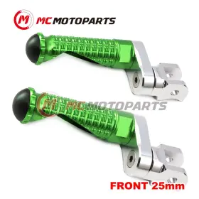 Vvrfpfg4125mmsimprogrcl47004 Createmotor For Kawasaki Zr 750 Zephyr 91-99 98 97 Mpro 25mm Extended Green Front Foot Pegs