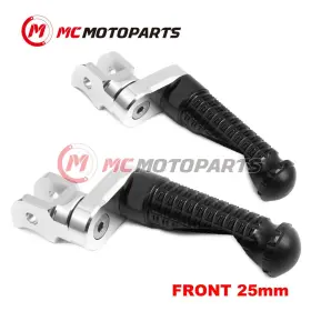 Vvrfpfg4225mmsimprobkcl47006 Createmotor For Kawasaki Zrx 1200 / S R 02-09 08 Mpro 25mm Extended Black Front Foot Pegs